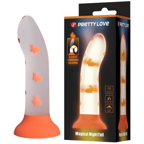 Pretty Love Magical Nightfall Realistic Dildo Orange with Clitoral Ring - Realistic Dildos