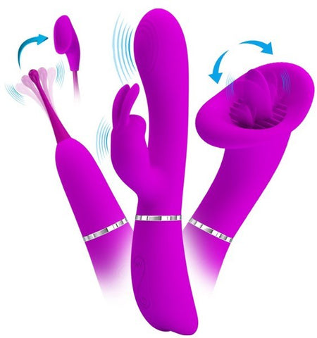 Pretty Love Velvety Silicone & Vibrating Thrill Kit Purple - Sex Kits