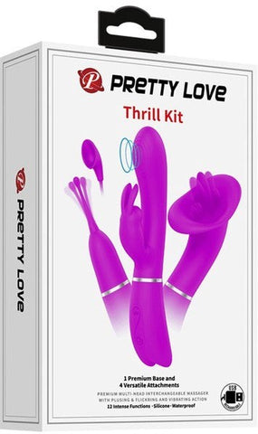 Pretty Love Velvety Silicone & Vibrating Thrill Kit Purple - Sex Kits