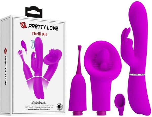 Pretty Love Velvety Silicone & Vibrating Thrill Kit Purple - - Sex Kits