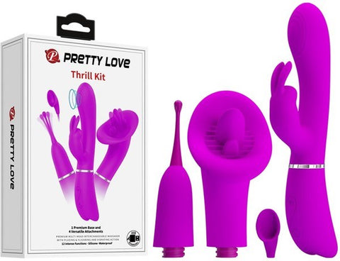 Pretty Love Velvety Silicone & Vibrating Thrill Kit Purple - Sex Kits