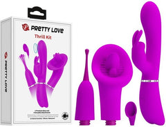 Pretty Love Velvety Silicone & Vibrating Thrill Kit Purple - - Sex Kits
