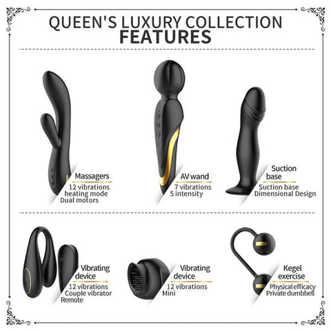 Pretty Love Mini Queens Luxury Collection Adult Toy Set Black - Sex Kits