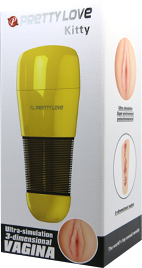 Pretty Love Kitty Vagina Automatic Male Masturbator Gold - - Masturbators and Strokers