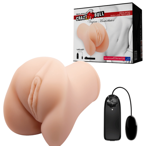Crazy Bull Violet Vibrating Vagina Male Masturbator Flesh - - Masturbators and Strokers