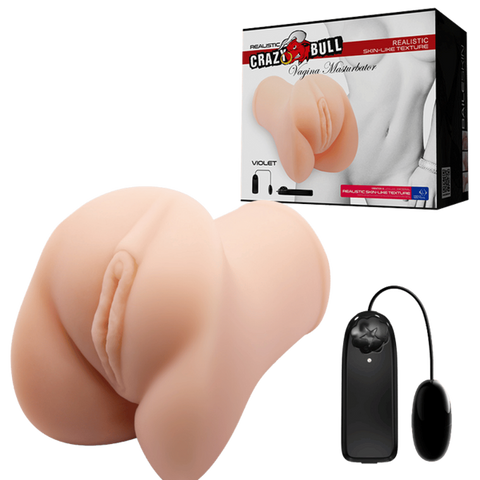 Crazy Bull Violet Vibrating Vagina Male Masturbator Flesh - Masturbators and Strokers