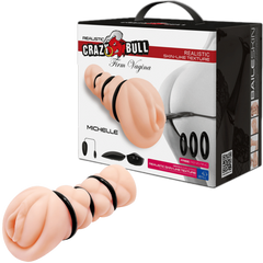 Crazy Bull Michelle Firm Vagina Vibrating Realistic Stroker Flesh - - Masturbators and Strokers