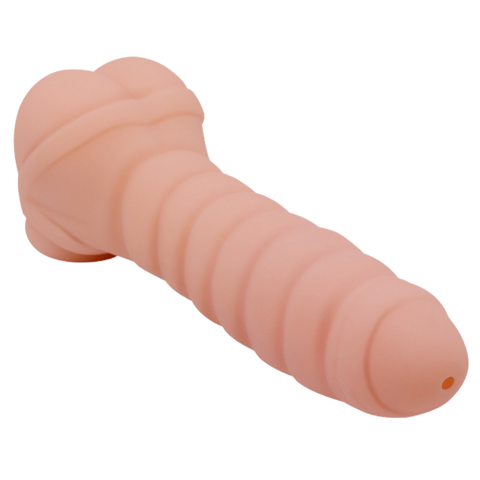 Crazy Bull Stronger Man 8.6 Inches Vibrating Mens Masturbator Flesh - Masturbators and Strokers