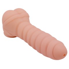 Crazy Bull Stronger Man 8.6 Inches Vibrating Mens Masturbator Flesh - - Masturbators and Strokers