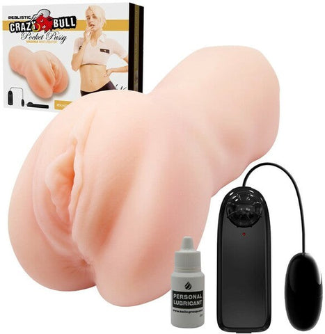 Crazy Bull Lea Vibrating Pocket Pussy Male Masturbator - Masturbators and Strokers