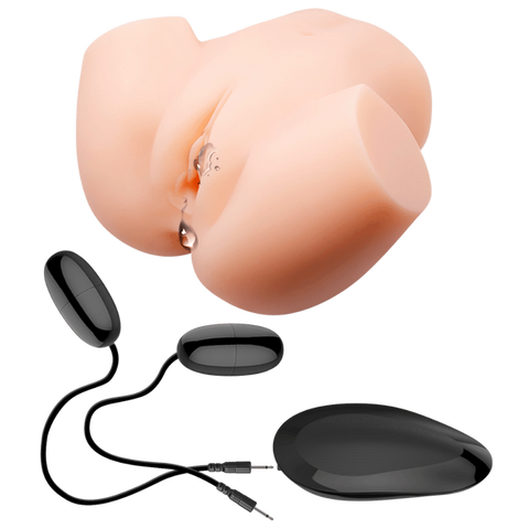 Crazy Bull Veronica Dual Vagina & Ass Vibrating Mens Masturbator Flesh - Realistic Butts And Vaginas