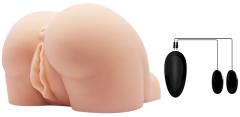 Crazy Bull Doggy Style Vibrating Vagina & Anal Stimulator Flesh - Realistic Butts And Vaginas