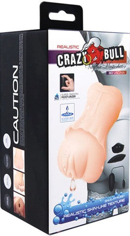Crazy Bull Water Activated 3D Life Like Vibrating Vagina Male Stroker Flesh - Realistic Butts And Vaginas