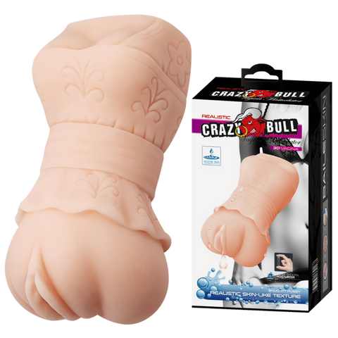 Crazy Bull Water Activated 3D Vagina Realistic Palm Size Masturbator Flesh - Realistic Butts And Vaginas