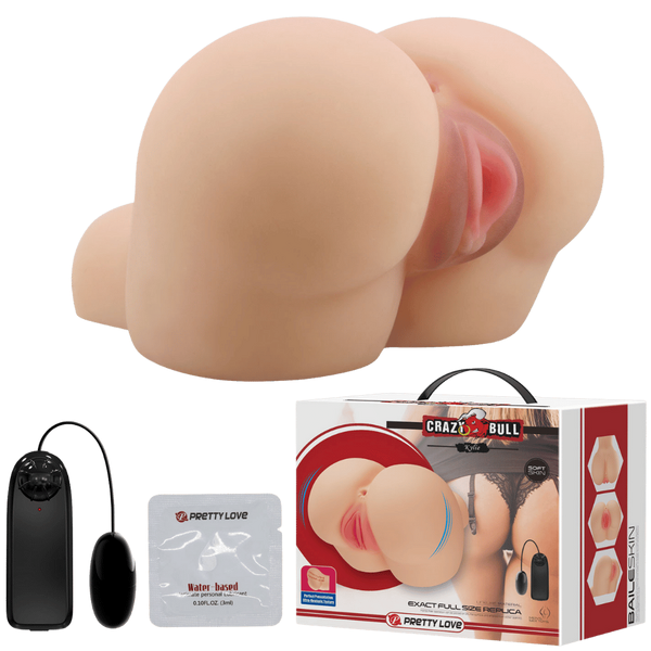 Crazy Bull Kylie Vaginal & Anus Vibrating Male Stroker Flesh - - Realistic Butts And Vaginas
