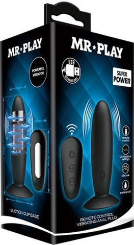 Mr Play Remote Control Vibrating Anal Plug Black - Butt Plugs