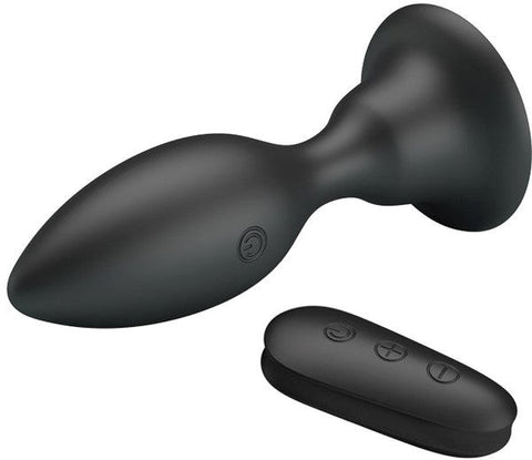Mr Play High Quality Remote Control Vibrating Anal Plug Black - Butt Plugs