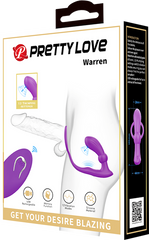 Pretty Love Warren USB Rechargeable 12 Function Prostate Massager Purple - - Prostate Toys
