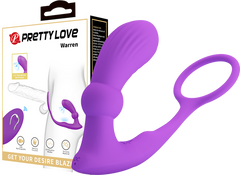 Pretty Love Warren USB Rechargeable 12 Function Prostate Massager Purple - - Prostate Toys