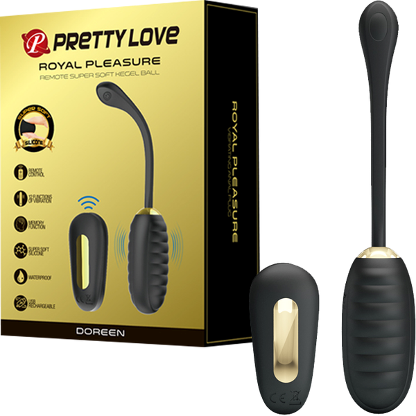 Pretty Love Doreen 12 Functions Remote Control Love Egg Massager Black - - Love Eggs and Kegel Exercisers