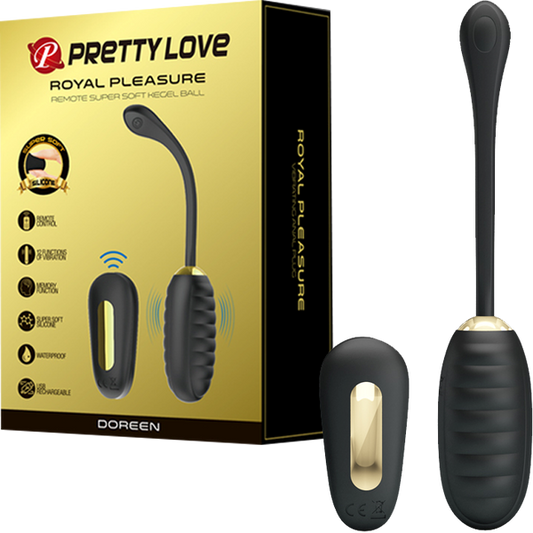 Pretty Love Doreen 12 Functions Remote Control Love Egg Massager Black - - Love Eggs and Kegel Exercisers