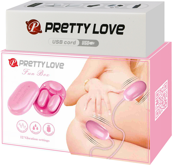 Pretty Love Fun Box 12 Function Vibrating Bullet Massager Pink - - Bullet Vibrators