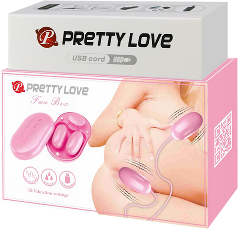 Baile Pretty Love Fun Box 12 Function Vibrating Bullet Massager Pink Silicone - Bullet Vibrators
