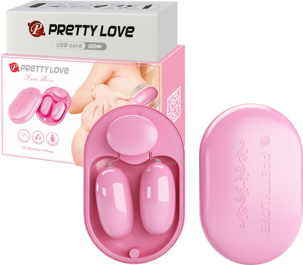 Pretty Love Fun Box 12 Function Vibrating Bullet Massager Pink - - Bullet Vibrators