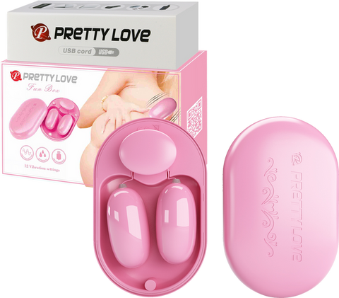 Baile Pretty Love Fun Box 12 Function Vibrating Bullet Massager Pink Silicone - Bullet Vibrators