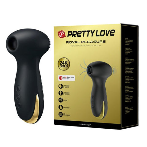 Pretty Love Hammer Rechargeable Clitoral Stimulator Black - Clit Ticklers and Pulsators