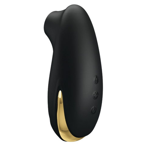 Pretty Love Otis Royal Pleasure Suction Based Clitoral Massager Black / Gold - Clit Ticklers and Pulsators