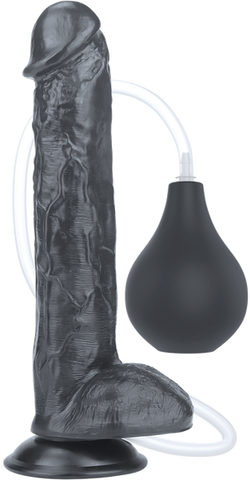 Lovetoy Squirt Extreme Realistic Looking Dong Black with Vibrating Ring - Realistic Dildos