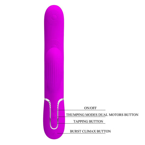 Pretty Love Perdita 3 in1 Multi Function Rabbit Style Vibrator with Ring - Rabbit Vibrators