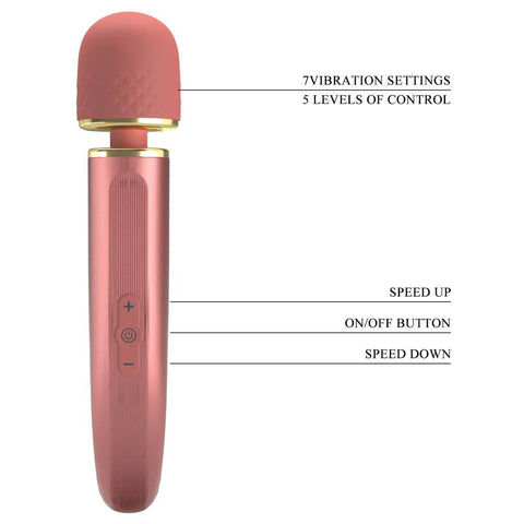 Baile Pretty Love 11.4 Inches Charming Body Wand Massager with Dual Rings - Body Wands