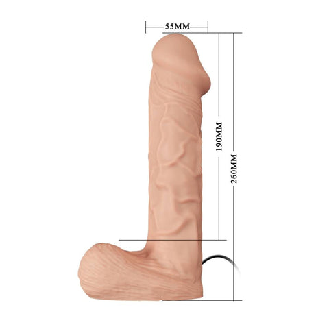 Baile Pretty Love Ultra Passionate Strap On Harness Dong with Adjustable Ring - Strap On Sextoys