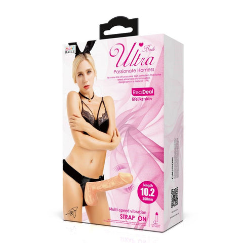 Baile Pretty Love Ultra Passionate Strap On Harness Dong with Adjustable Ring - Strap On Sextoys