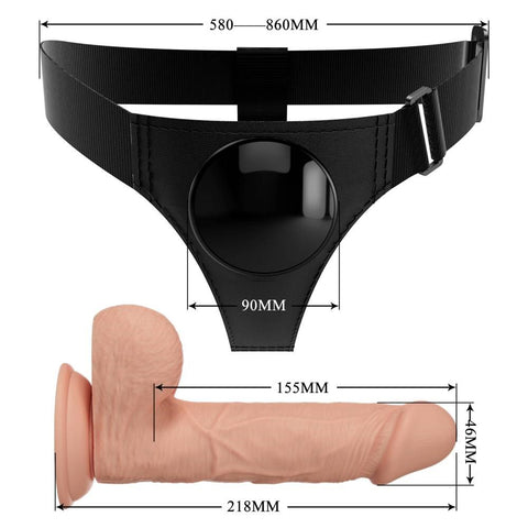 Baile Pretty Love Universal Strap On Harness Dildo with Adjustable Ring - Strap On Sextoys