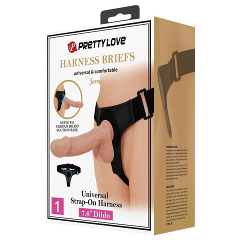 Baile Pretty Love Universal Strap On Harness Dildo with Adjustable Ring - Strap On Sextoys