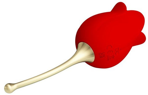 Pretty Love Rose Lover Rechargeable Tongue Licking Vibrator Red - Clit Ticklers and Pulsators