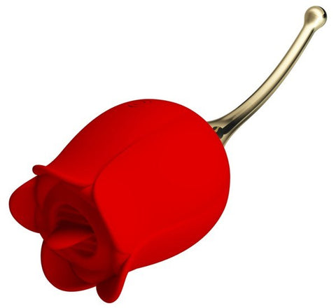 Pretty Love Rose Lover Rechargeable Tongue Licking Vibrator Red - Clit Ticklers and Pulsators