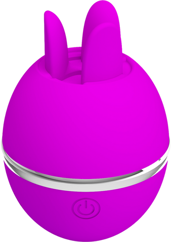 Pretty Love Gemini Ball Shape Rechargeable Clitoral Vibrator Purple Dual Ring - Clit Ticklers and Pulsators