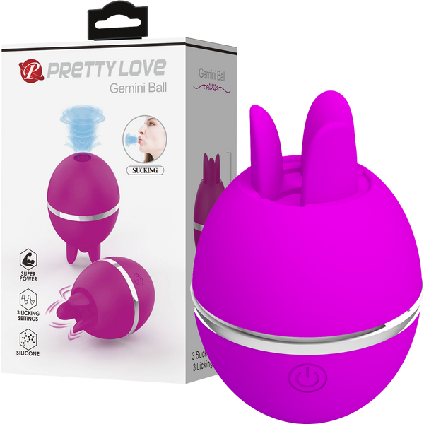 Pretty Love Gemini Ball Shape Rechargeable Clitoral Vibrator Purple - - Clit Ticklers and Pulsators