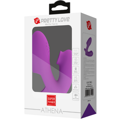 Pretty Love Athena Rechargeable Silicone Finger Vibrator Purple - Finger and Tongue Vibrators