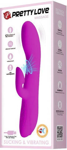Pretty Love Flirt Rechargeable Multi Function Rabbit Vibrator Purple - Rabbit Vibrators