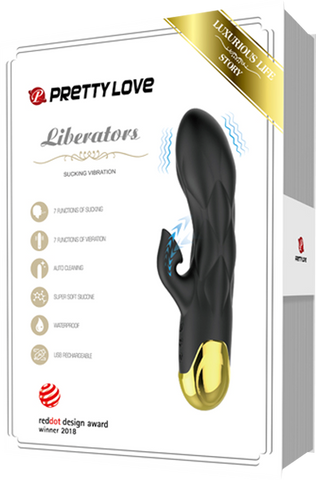 Pretty Love Liberators Rechargeable Rabbit Style Vibrator Black - Rabbit Vibrators