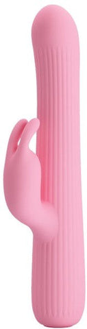 Pretty Love Rechargeable Julian Silicone Rabbit Vibrator Pink Dual Stimulation - Rabbit Vibrators