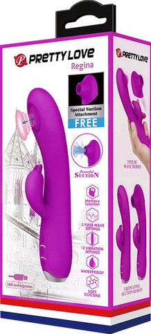 Pretty Love Rechargeable Regina Pulsating Rabbit Vibrator Purple - Rabbit Vibrators