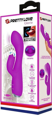 Baile Pretty Love Rechargeable Gloria Silicone Rabbit Vibrator Purple - Rabbit Vibrators