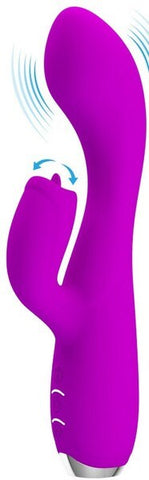 Baile Pretty Love Rechargeable Gloria Silicone Rabbit Vibrator Purple - Rabbit Vibrators