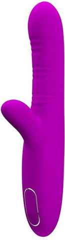 Pretty Love Rechargeable Angelique Rabbit Shape G Spot Massager Purple - Rabbit Vibrators